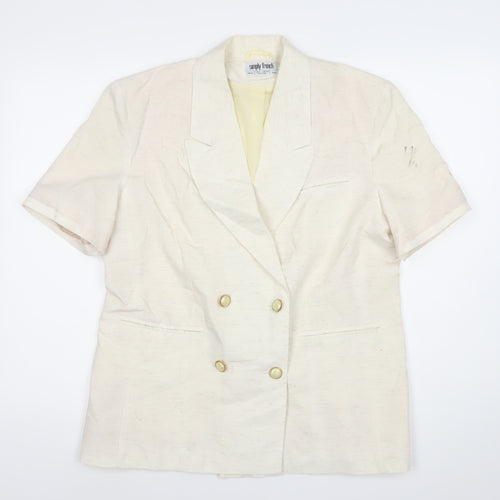Simply French Women’s Ivory Double-Breasted Blazer UK 16