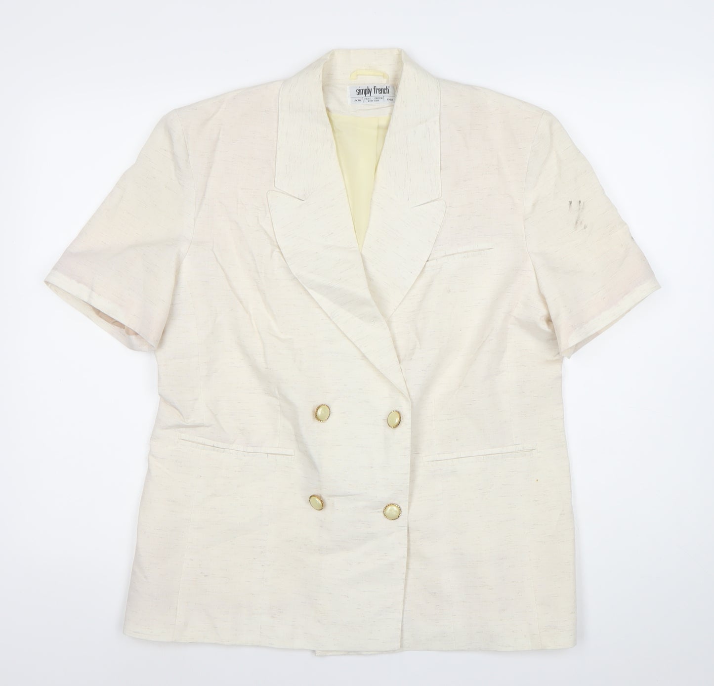 Simply French Women’s Ivory Double-Breasted Blazer UK 16