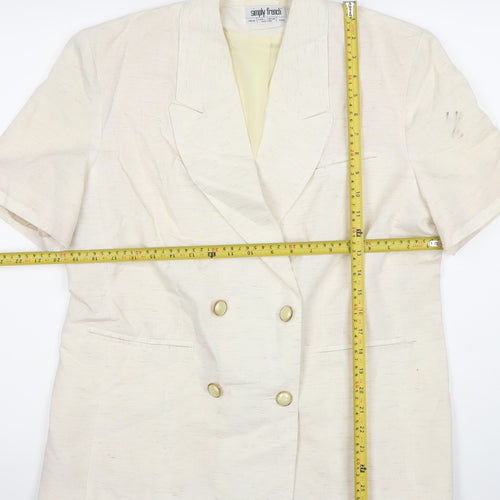 Simply French Women’s Ivory Double-Breasted Blazer UK 16
