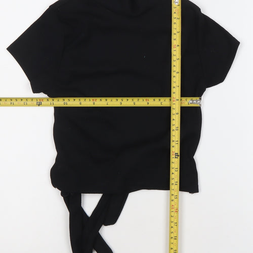 PrettyLittleThing Women’s Black Size 8 Cropped Mock Neck T-Shirt