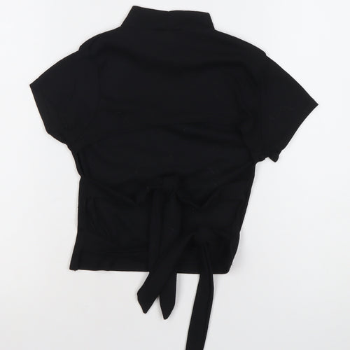 PrettyLittleThing Women’s Black Size 8 Cropped Mock Neck T-Shirt