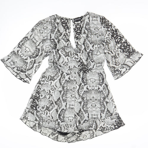 PrettyLittleThing Women’s Multicoloured Snake Print Size 12 Playsuit