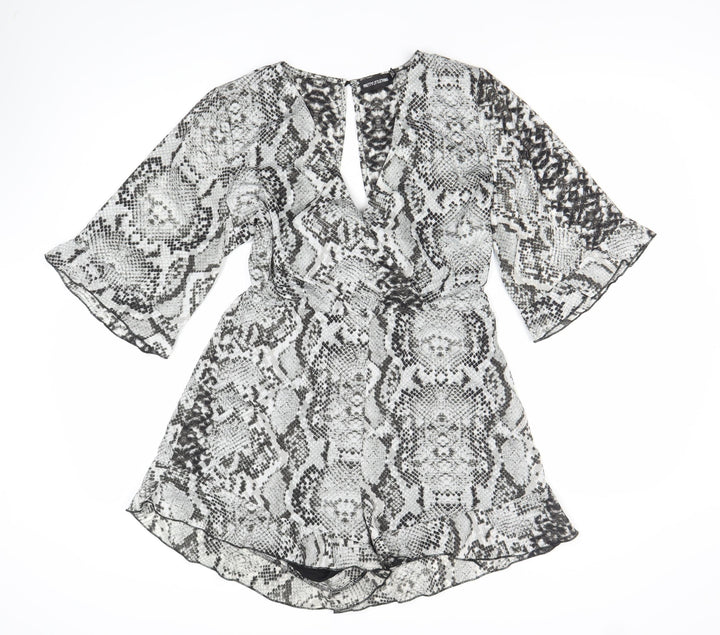 PrettyLittleThing Women’s Multicoloured Snake Print Size 12 Playsuit