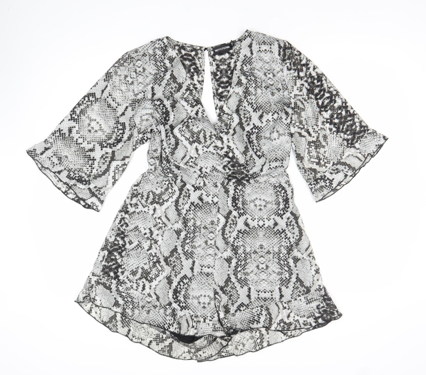 PrettyLittleThing Women’s Multicoloured Snake Print Size 12 Playsuit