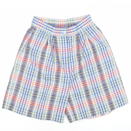 Next Womens Multicoloured Plaid Bermuda Shorts Size 12 Cotton Blend