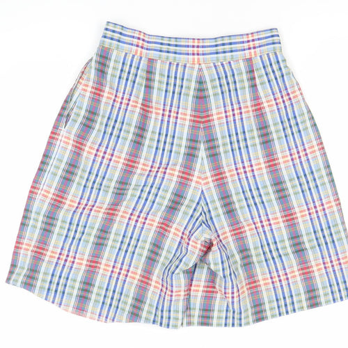 Next Womens Multicoloured Plaid Bermuda Shorts Size 12 Cotton Blend