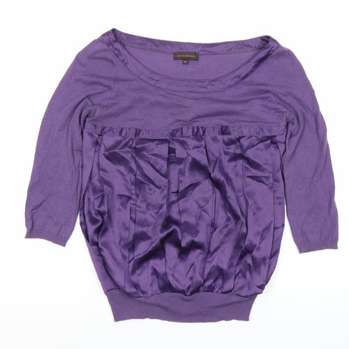 Adolfo Dominguez Womens Purple Silk Blend Tunic Blouse XS