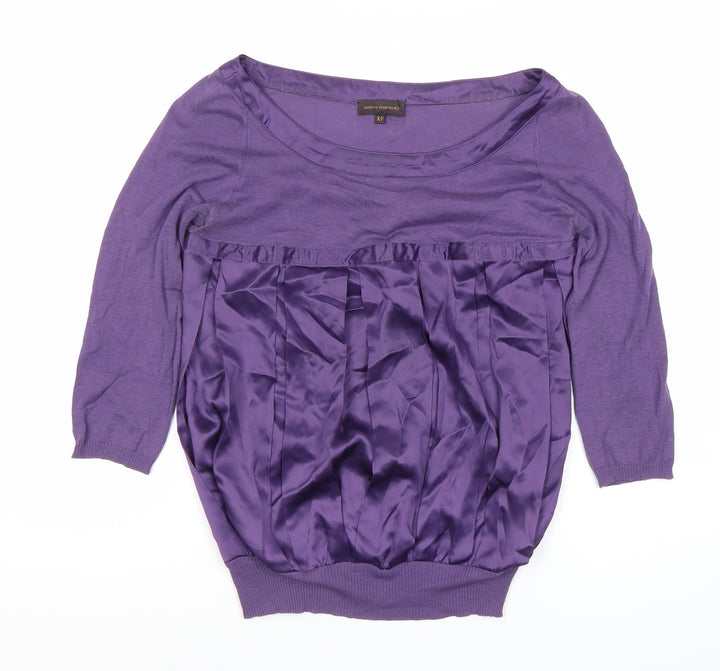 Adolfo Dominguez Womens Purple Silk Blend Tunic Blouse XS