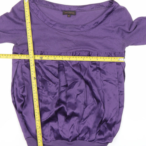 Adolfo Dominguez Womens Purple Silk Blend Tunic Blouse XS