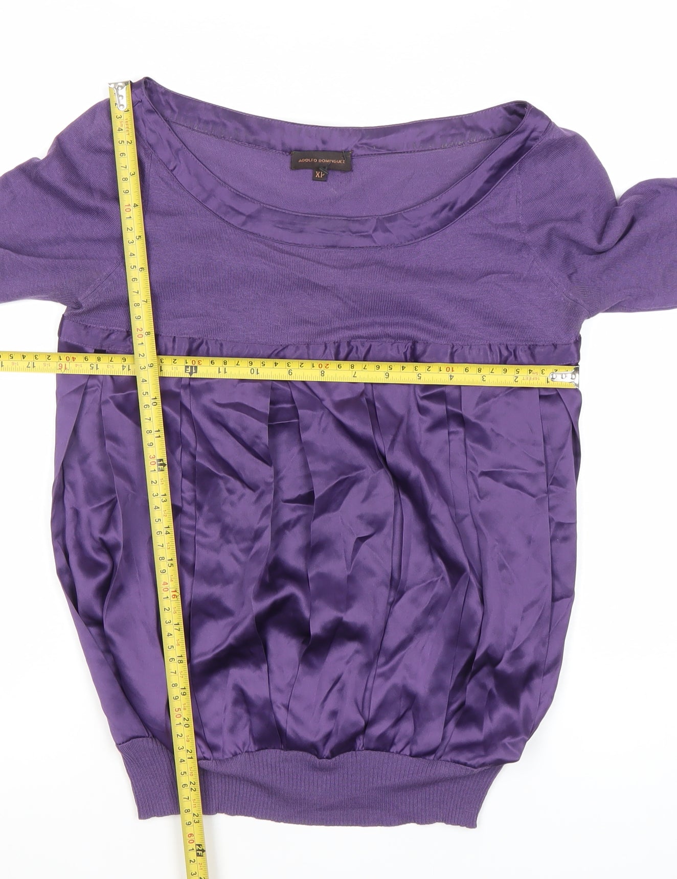 Adolfo Dominguez Womens Purple Silk Blend Tunic Blouse XS