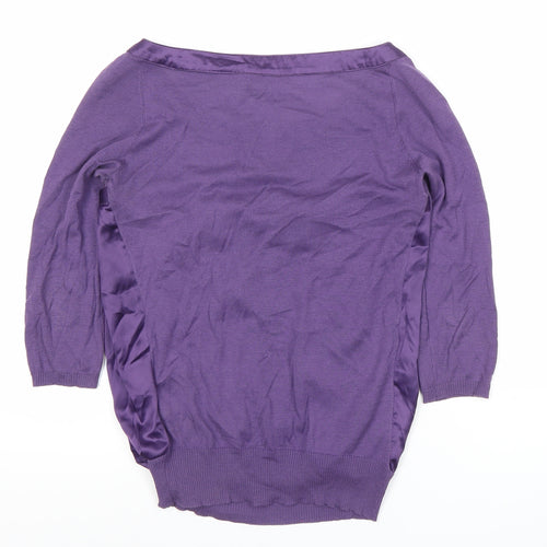 Adolfo Dominguez Womens Purple Silk Blend Tunic Blouse XS