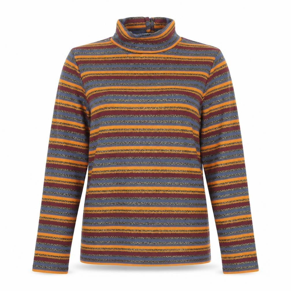 ASOS Women’s Multicoloured Stripe Roll Neck Long Sleeve Blouse Size 12