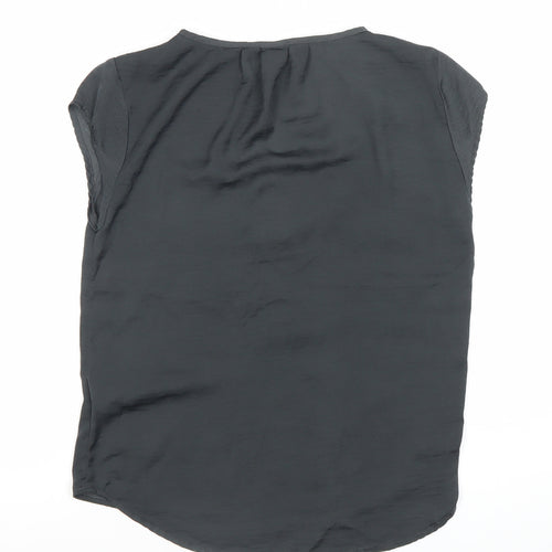 H&M Women’s Black Sleeveless Blouse Size 6 Round Neck Polyester