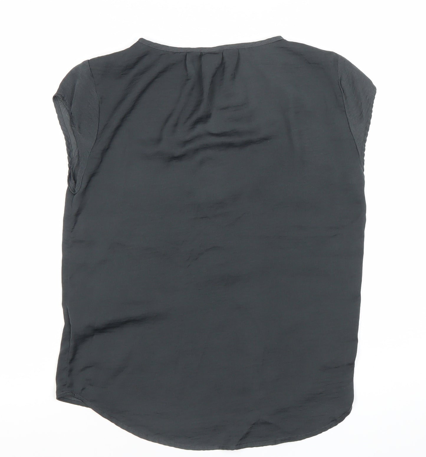 H&M Women’s Black Sleeveless Blouse Size 6 Round Neck Polyester
