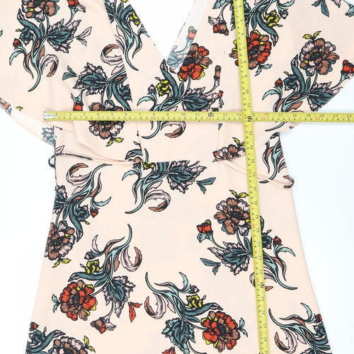 River Island Women’s Multicoloured Floral Mini Bodycon Dress Size 8