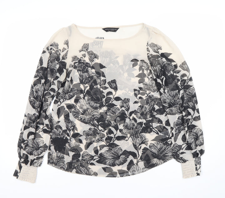 Dorothy Perkins Women’s Black Floral Chiffon Blouse Size 12