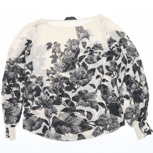 Dorothy Perkins Women’s Black Floral Chiffon Blouse Size 12