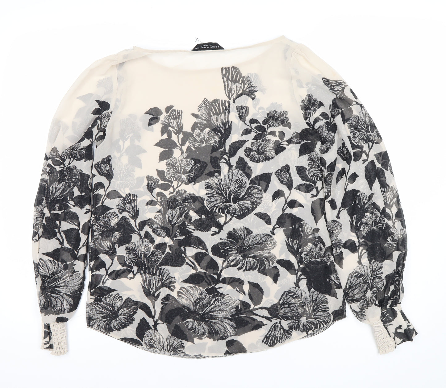 Dorothy Perkins Women’s Black Floral Chiffon Blouse Size 12