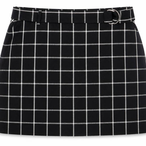 Peacocks Womens Black Check Pencil Skirt Size 14 Knee Length