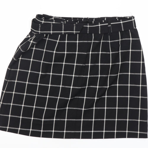 Peacocks Womens Black Check Pencil Skirt Size 14 Knee Length
