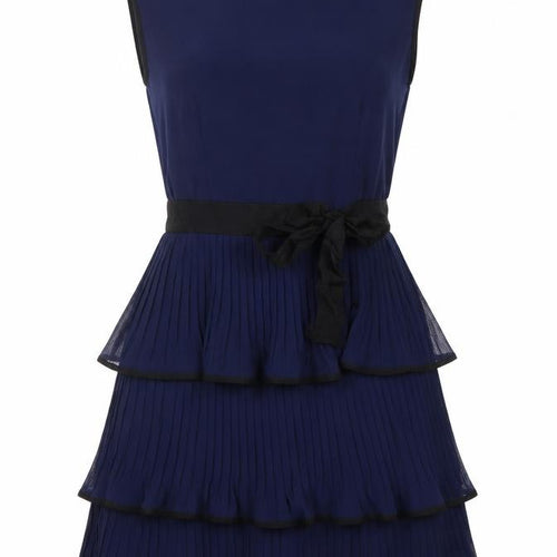 Aftershock London Women’s Blue Pleated Fit & Flare Dress Size 10