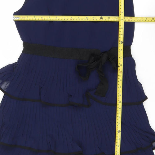 Aftershock London Women’s Blue Pleated Fit & Flare Dress Size 10