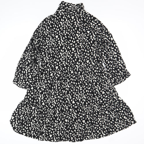 Dorothy Perkins Women Black Animal Print Shift Dress Size 12