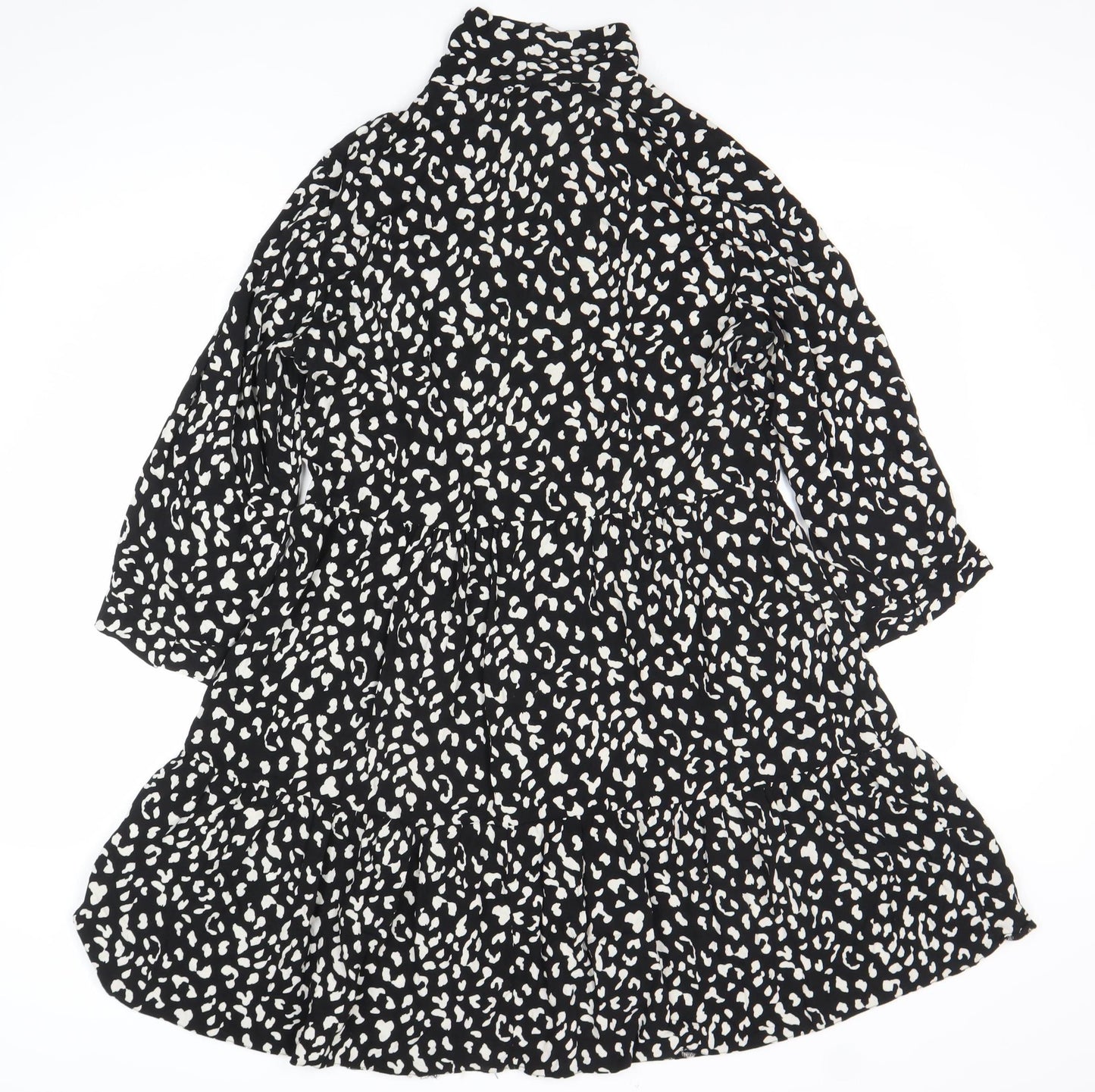 Dorothy Perkins Women Black Animal Print Shift Dress Size 12
