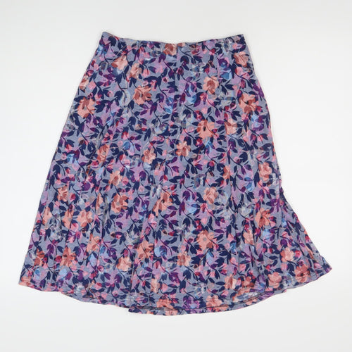Honor Millburn Womens Multicoloured Floral A-Line Midi Skirt Size 10