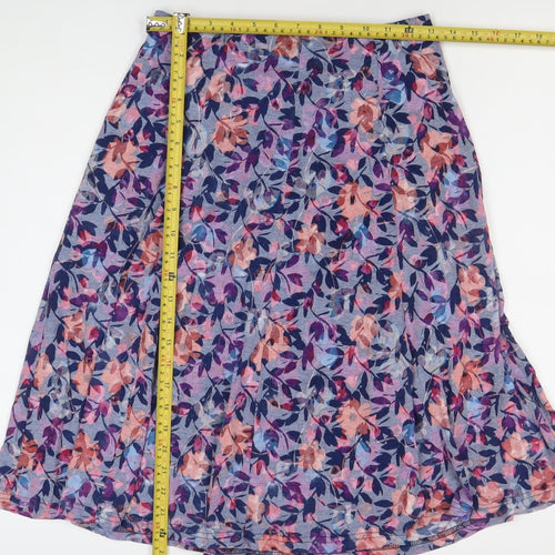 Honor Millburn Womens Multicoloured Floral A-Line Midi Skirt Size 10