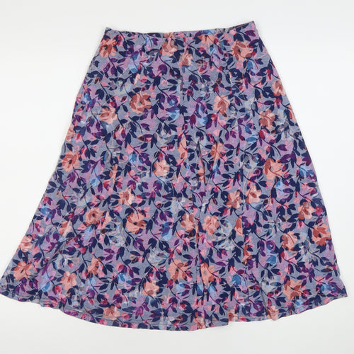 Honor Millburn Womens Multicoloured Floral A-Line Midi Skirt Size 10