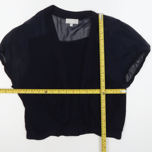 Marks and Spencer Women’s Black Size 18 Cropped Blouse with Kimono Sleeves