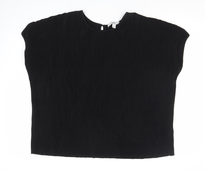 Marks and Spencer Women’s Black Size 10 Blouse Short Sleeve