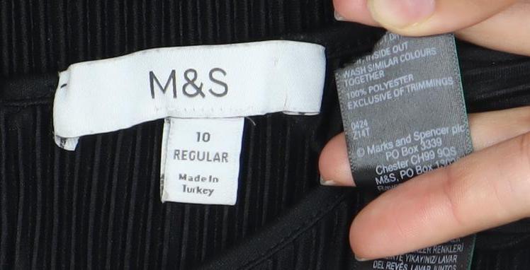 Marks and Spencer Women’s Black Size 10 Blouse Short Sleeve