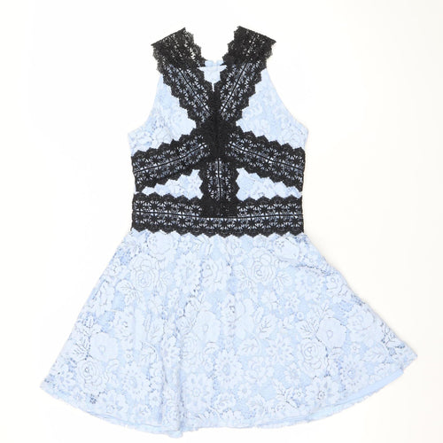 New Look Girls Blue & Black Lace Skater Dress 11 Years Party Wedding