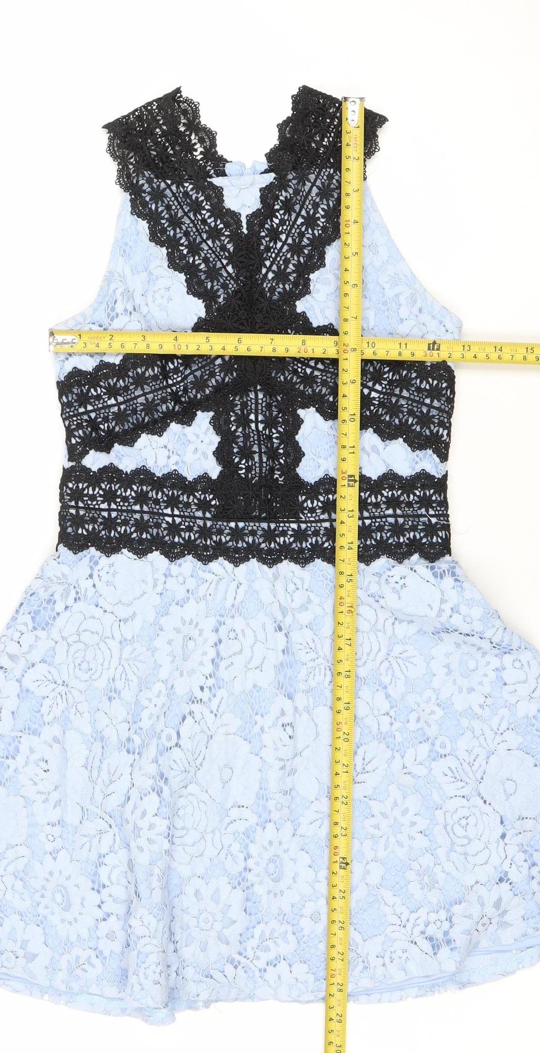 New Look Girls Blue & Black Lace Skater Dress 11 Years Party Wedding