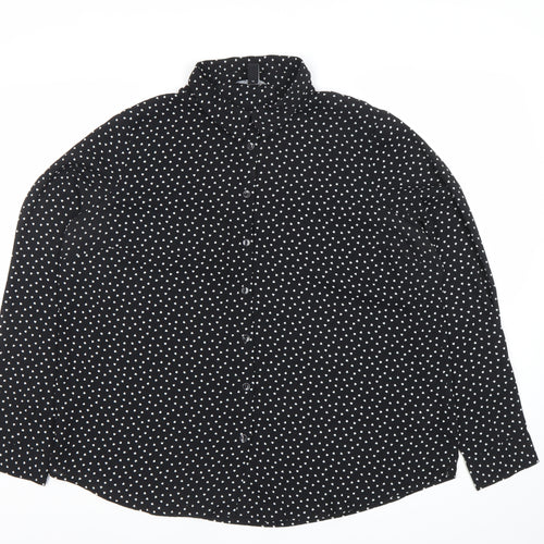 New Look Maternity Womens Black Polka Dot Button Up Shirt Size 16