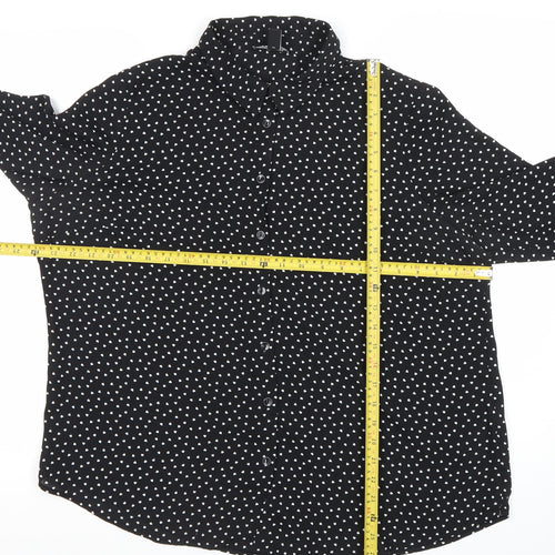 New Look Maternity Womens Black Polka Dot Button Up Shirt Size 16