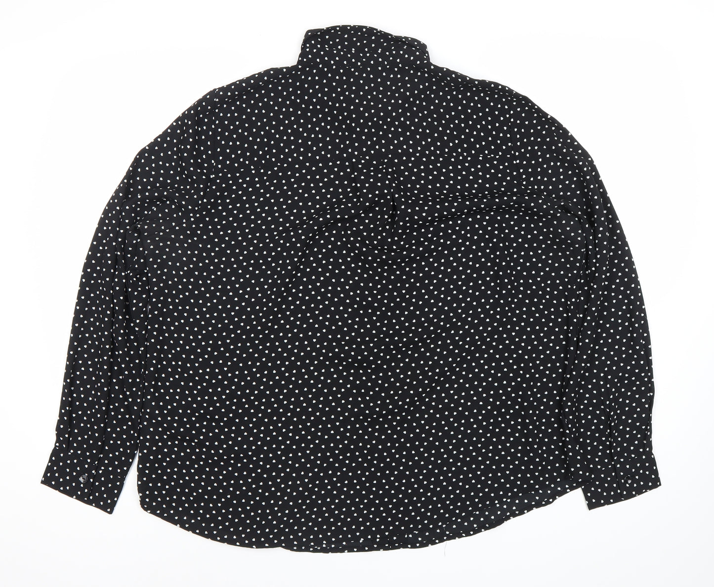 New Look Maternity Womens Black Polka Dot Button Up Shirt Size 16