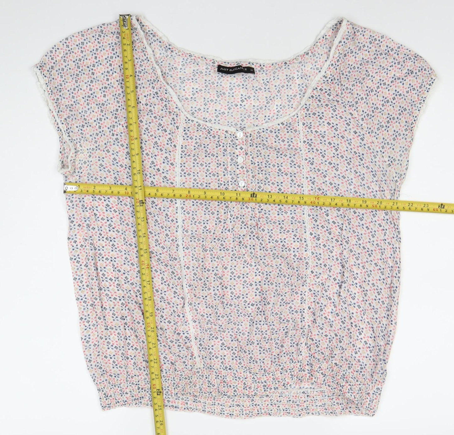 Just Elegance Womens Multicoloured Floral Cotton Blouse Size 18