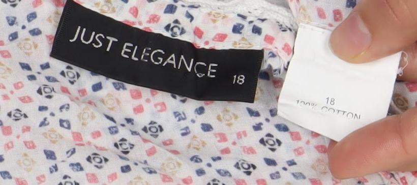 Just Elegance Womens Multicoloured Floral Cotton Blouse Size 18