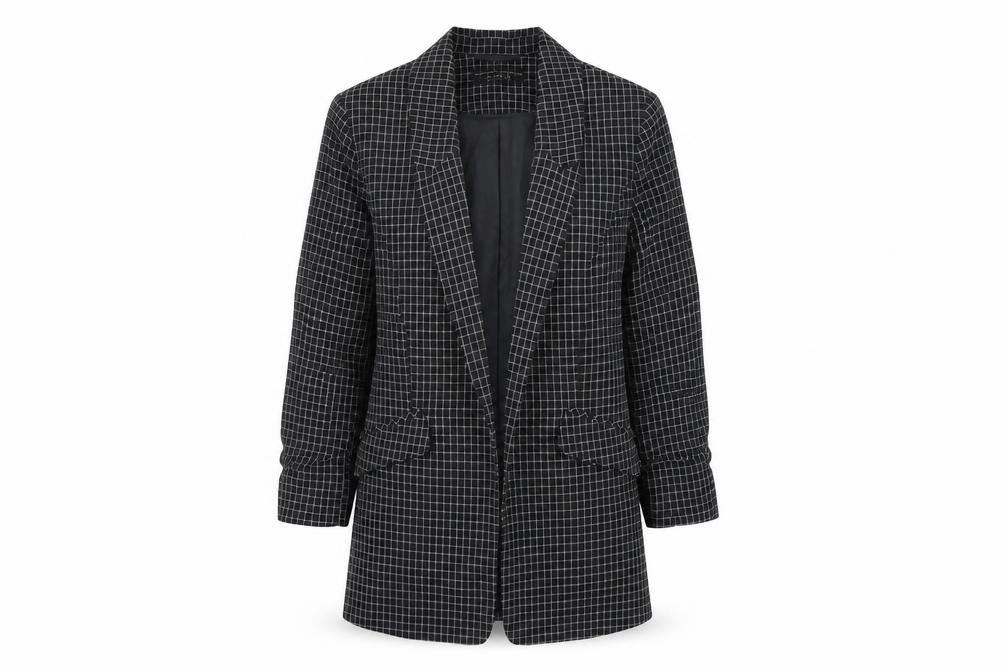 Dorothy Perkins Women’s Black Check Blazer UK 8 Tailored Jacket