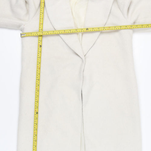 Boohoo Women’s Ivory Mid-Length Overcoat UK 10 Regular