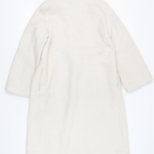 Boohoo Women’s Ivory Mid-Length Overcoat UK 10 Regular
