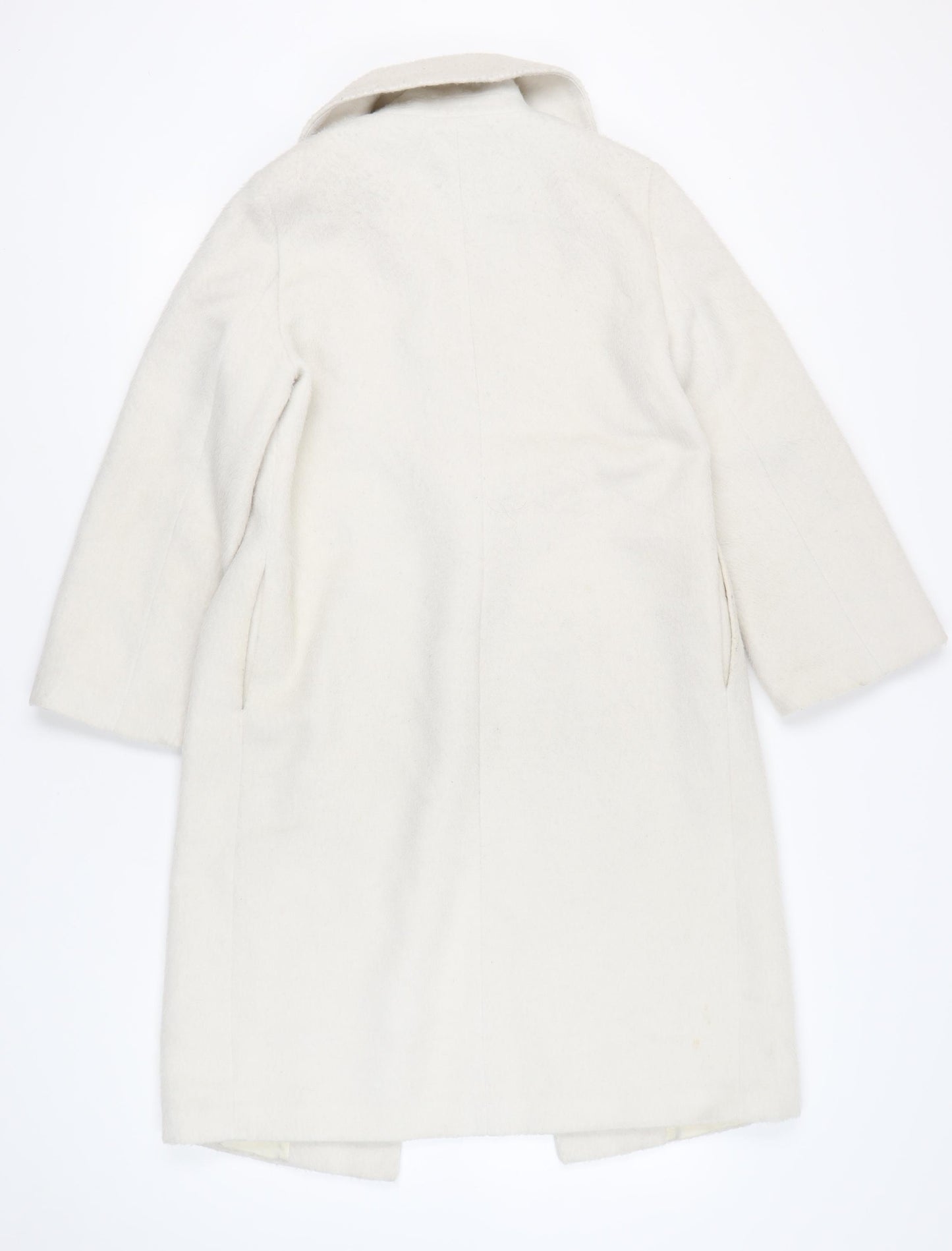 Boohoo Women’s Ivory Mid-Length Overcoat UK 10 Regular