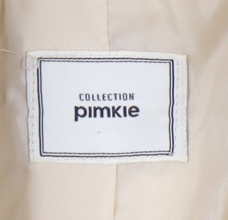 Pimkie Women Beige Short Fleece Zip Casual Jacket Size S