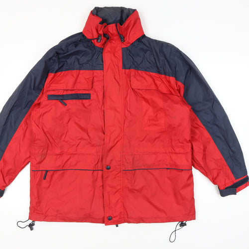 Gianfranco Ferre Outdoor Men’s Red Blue Parka Jacket Size L Waterproof