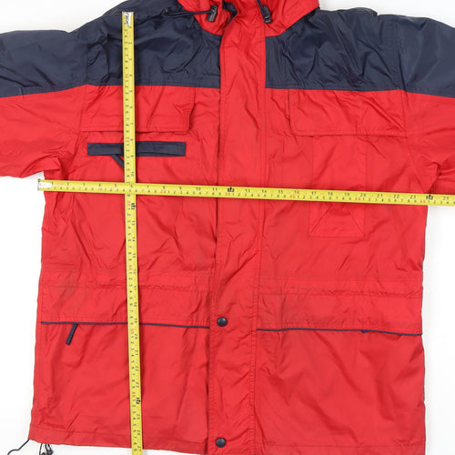 Gianfranco Ferre Outdoor Men’s Red Blue Parka Jacket Size L Waterproof