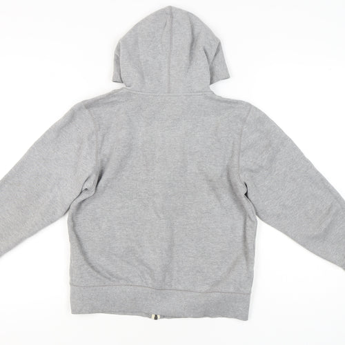 Converse Girls Grey Full Zip Hoodie 12-13 Years Cotton Blend Regular Fit