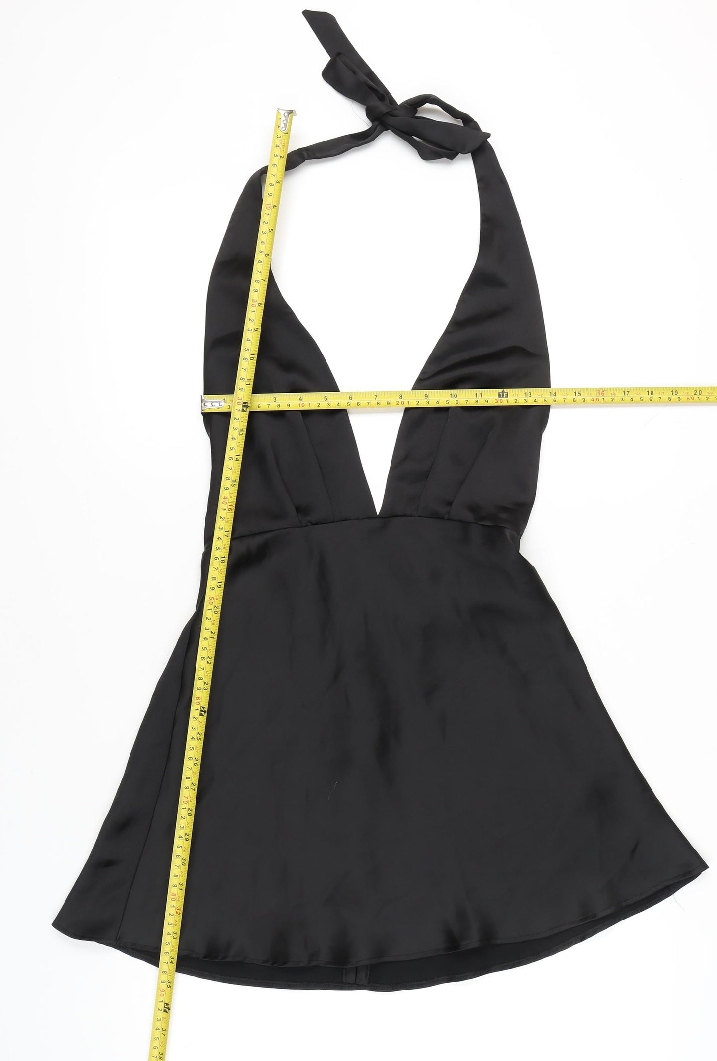 Zara Women’s Black Satin Halter Slip Dress Size S Party Clubwear